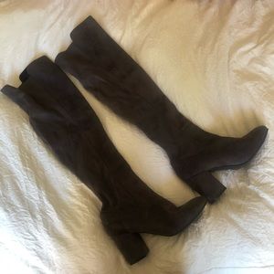 Over the knee suede boots